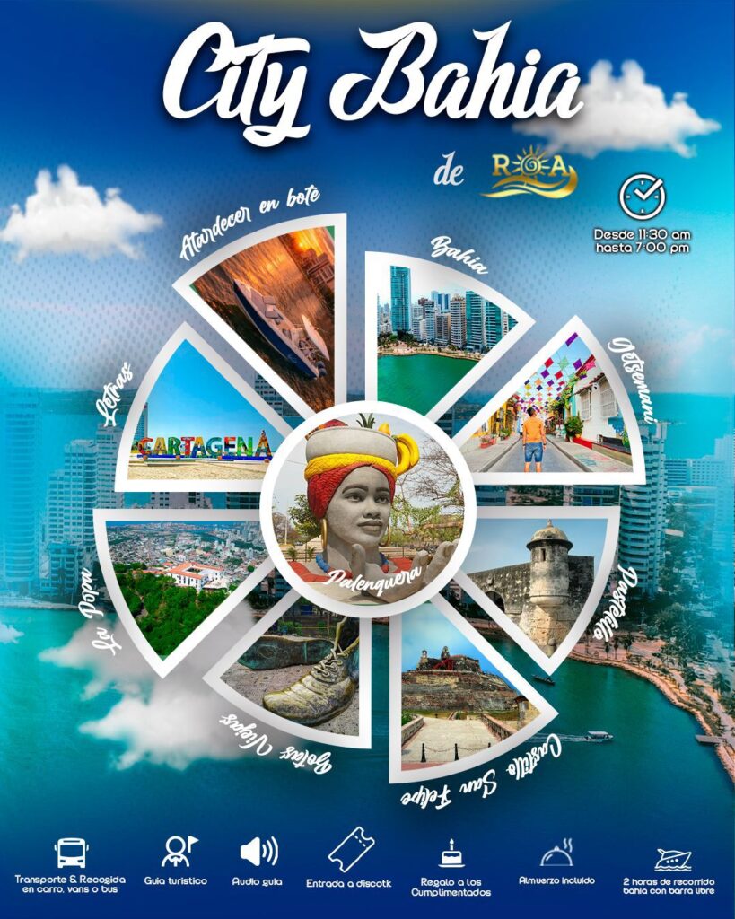 CITY TOUR BAÍA DE ROA -pôr do sol sobre Cartagena